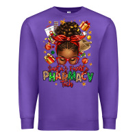 Purple santas favorite pharmacy tech afro messy bun Premium Sweatshirt - texasbilliewilder