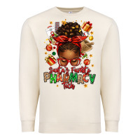 Sandshell santas favorite pharmacy tech afro messy bun Premium Sweatshirt - texasbilliewilder