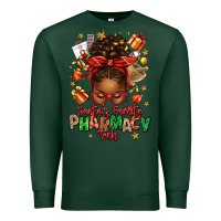 Sports Green santas favorite pharmacy tech afro messy bun Premium Sweatshirt - texasbilliewilder
