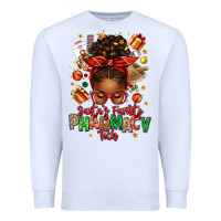 White santas favorite pharmacy tech afro messy bun Premium Sweatshirt - texasbilliewilder