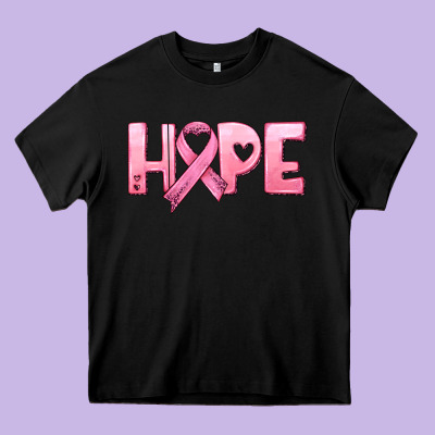Hope And Pink Ribbon Heavy Core Tee Designed By Hra Design Shop