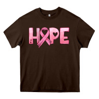 Chocolate Brown hope and pink ribbon Heavy Core Tee - HRA Design Shop