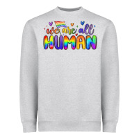 Heather Grey we are all human Heavyweight Sweatshirt - MaliasSmallBusiness