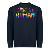 Navy we are all human Heavyweight Sweatshirt - MaliasSmallBusiness