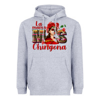 Heather Grey La mama mos Chingona Heavyweight Hoodie - NancyCooperArtShop