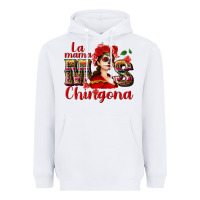 White La mama mos Chingona Heavyweight Hoodie - NancyCooperArtShop