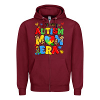 Burgundy in my autism mom era Zipper Hoodie - Artiststas