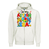 Oatmeal Heather in my autism mom era Zipper Hoodie - Artiststas