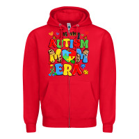 Red in my autism mom era Zipper Hoodie - Artiststas