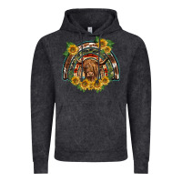 Vintage Black scottish calf sunflowers rainbow Vintage Hoodie - BarkalooDesign