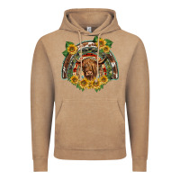 Vintage Coffee scottish calf sunflowers rainbow Vintage Hoodie - BarkalooDesign