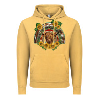 Vintage Mustard scottish calf sunflowers rainbow Vintage Hoodie - BarkalooDesign