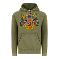 Vintage Olive scottish calf sunflowers rainbow Vintage Hoodie - BarkalooDesign