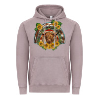 Vintage Zinc scottish calf sunflowers rainbow Vintage Hoodie - BarkalooDesign