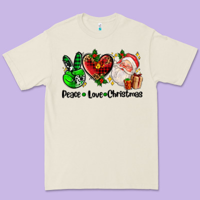 Peace Love  Christmas Premium Tee Designed By Adodesignshop