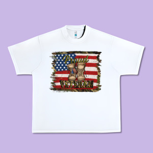 Proud Veteran Urban Heavy Tee Designed By Jasminsmagicworld