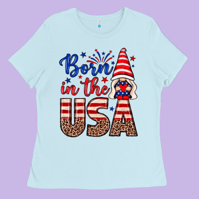 Born In The Usa Gnome Ladies Tee Designed By Neo Western