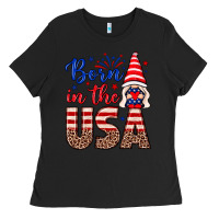 Black Born in the USA gnome Ladies Tee - Neo Western