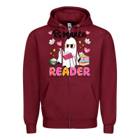 Burgundy romance reader Zipper Hoodie - Artiststas