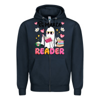 Navy romance reader Zipper Hoodie - Artiststas