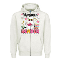 Oatmeal Heather romance reader Zipper Hoodie - Artiststas