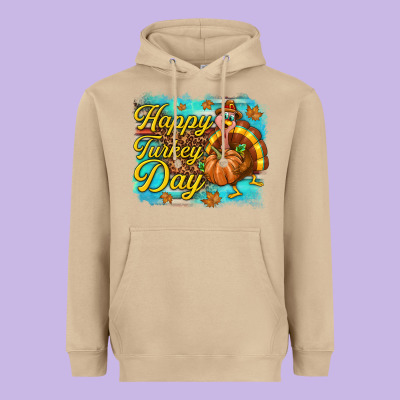 Happy Turkey Day Heavyweight Hoodie Designed By Texasbilliewilder