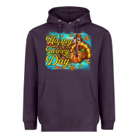 Plum Happy Turkey Day Heavyweight Hoodie - texasbilliewilder