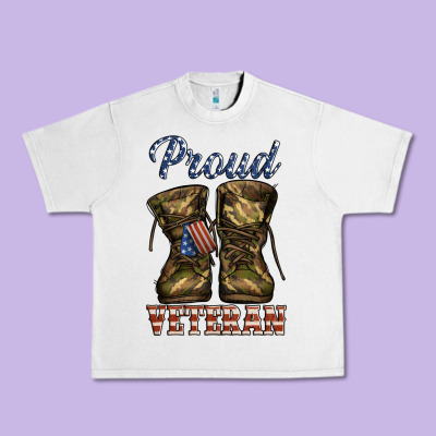 Proud Veteran Camo Shoes Urban Heavy Tee Designed By Jasminsmagicworld