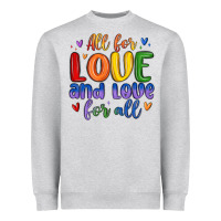 Heather Grey all for love and love for all Heavyweight Sweatshirt - MaliasSmallBusiness