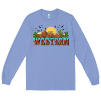 Colony Blue western Long Sleeve Tee - NancyCooperArtShop