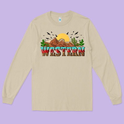 Western Long Sleeve Tee Designed By Nancycooperartshop