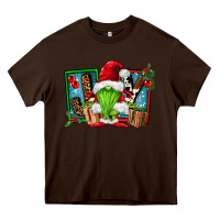 Chocolate Brown joy green gnomes Heavy Core Tee - FaDigitalArtStudio