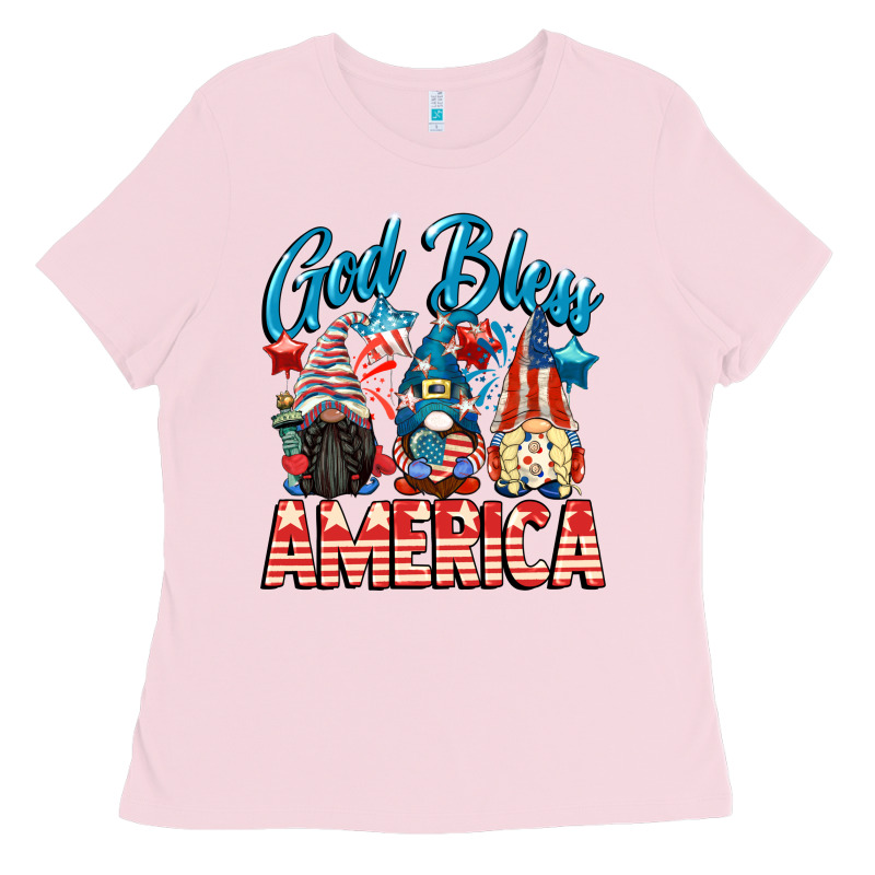 God Blessed America Gnomes 4th Of July Ladies Tee by CowGirlArtShop | Teevron