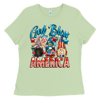 Matcha God blessed America gnomes 4th of July Ladies Tee - CowGirlArtShop