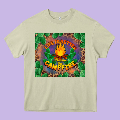 Life Is Better Around The Campfire Heavy Core Tee Designed By Barkaloodesign