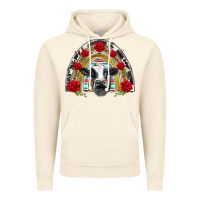 Vintage Artic black and white baby cow floral rose rainbow Vintage Hoodie - BarkalooDesign