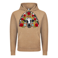 Vintage Coffee black and white baby cow floral rose rainbow Vintage Hoodie - BarkalooDesign