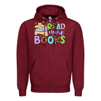 Burgundy read more books Zipper Hoodie - Artiststas