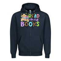 Navy read more books Zipper Hoodie - Artiststas