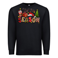 Black tis the season christmas Premium Sweatshirt - texasbilliewilder