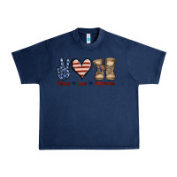 Navy Peace Love America Urban Heavy Tee - Jasminsmagicworld