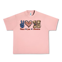 Salmon Peace Love America Urban Heavy Tee - Jasminsmagicworld