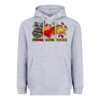 Heather Grey Peace love tacos Heavyweight Hoodie - NancyCooperArtShop