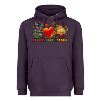 Plum Peace love tacos Heavyweight Hoodie - NancyCooperArtShop