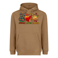 Toasted Coconut Peace love tacos Heavyweight Hoodie - NancyCooperArtShop