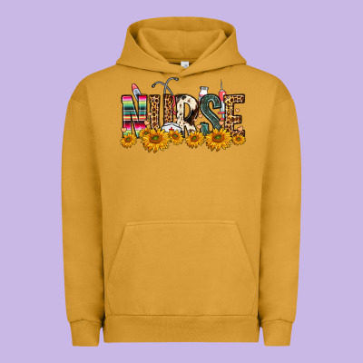 Western Nurse Sunflower Urban Hoodie Designed By Fadigitalartstudio