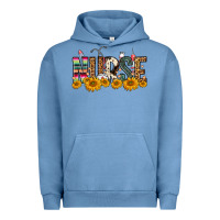 Pigment Pebble Blue Western Nurse Sunflower Urban Hoodie - FaDigitalArtStudio