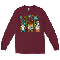Burgundy western gnomies Long Sleeve Tee - NancyCooperArtShop