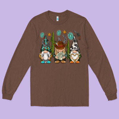 Western Gnomies Long Sleeve Tee Designed By Nancycooperartshop