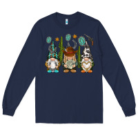 Navy western gnomies Long Sleeve Tee - NancyCooperArtShop
